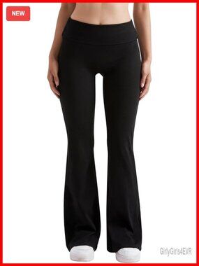 Flare Leggings Fold Over Bootcut Yoga Pants Cotton Lounge Pants